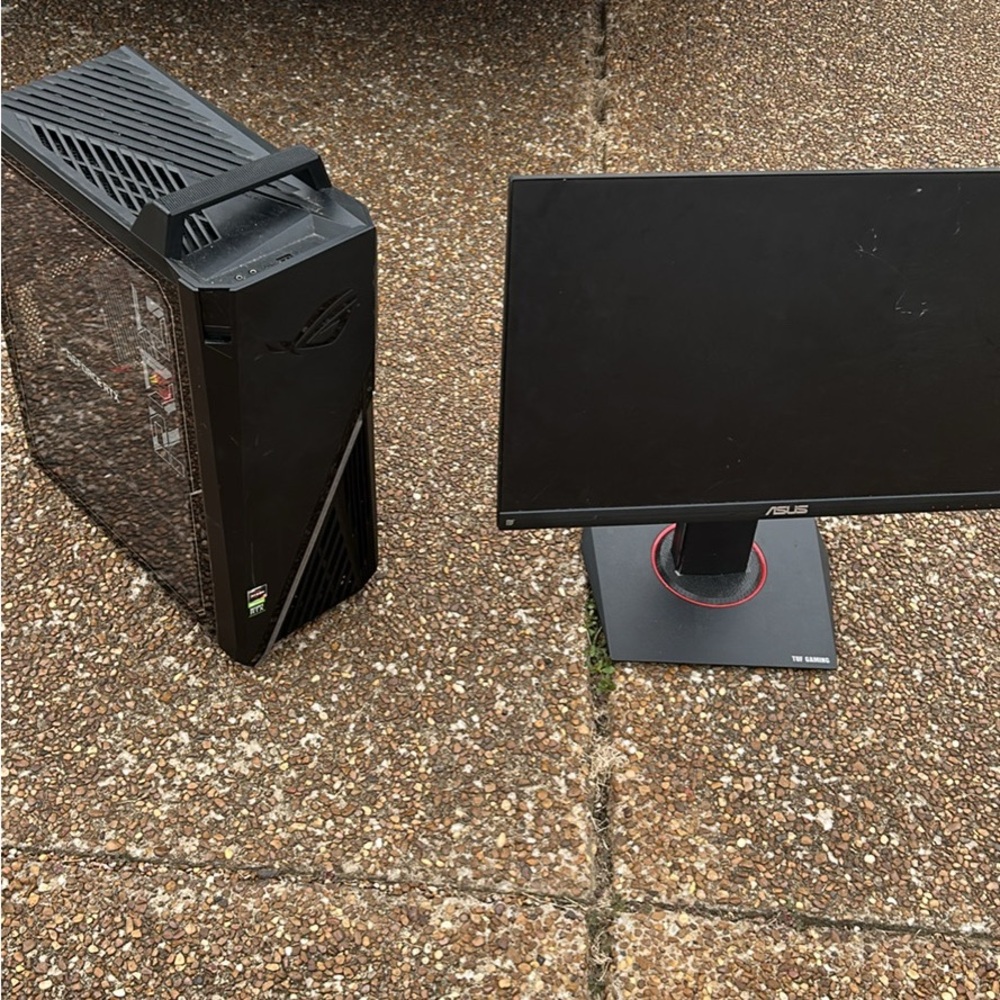 ASUS Black Monitor and PC Tower Set